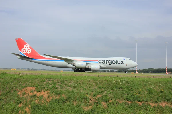 Amsterdam, Holandia - Sierpień 2015 10: Lx-Vcg Cargolux powietrza — Zdjęcie stockowe