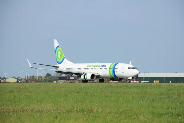 May,11th 2015,  Amsterdam the Netherlands: PH-HZL Transavia Boei — Stock Photo, Image