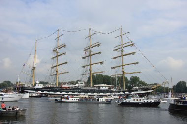 Velsen, Hollanda - 19 Ağustos 2015: Yelken Amsterdam 2015