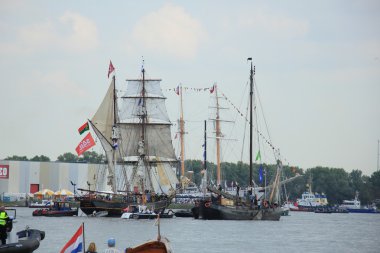 Velsen, Hollanda - 19 Ağustos 2015: Yelken Amsterdam 2015