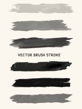Siyah suluboya fırça darbeleri. Vektör.