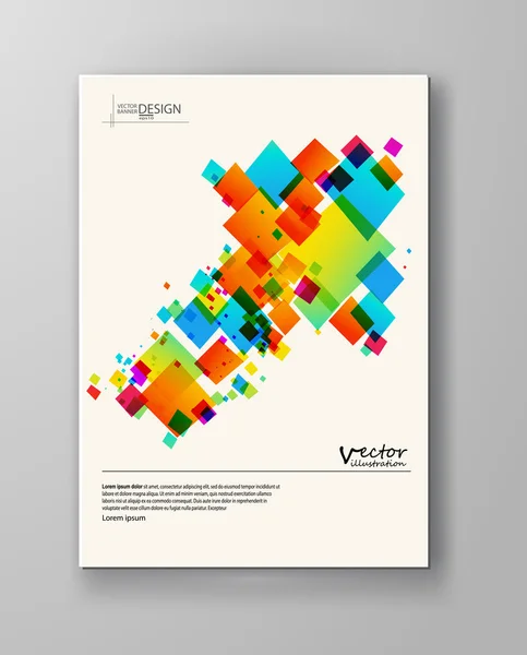 Abstrakt spektrum färgglada botten mosaik broschyr. — Stock vektor