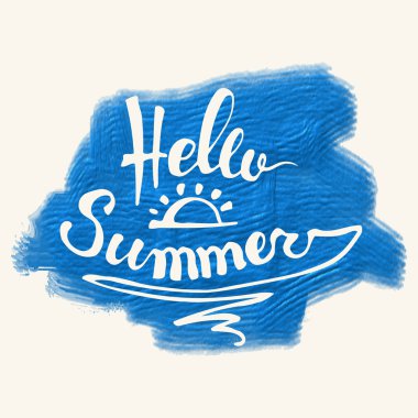 Suluboya karpuz ve yazı Merhaba yaz