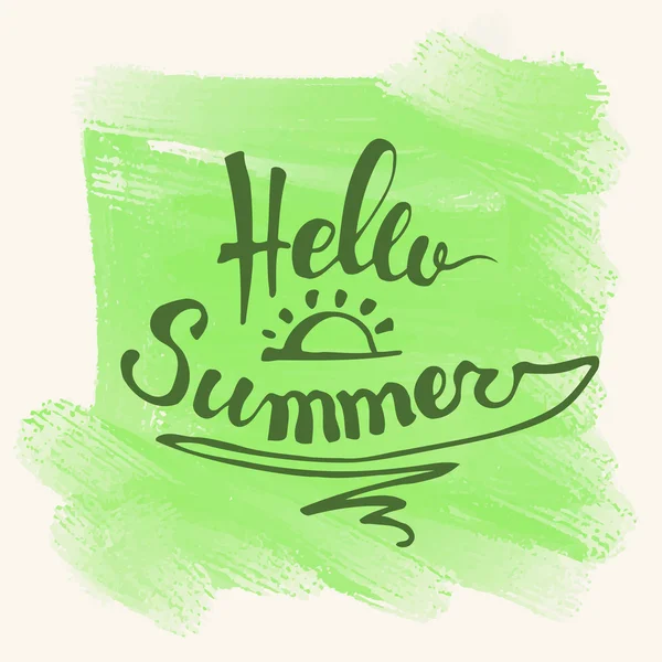 Aquarel watermeloenen en belettering Hallo zomer — Stockvector