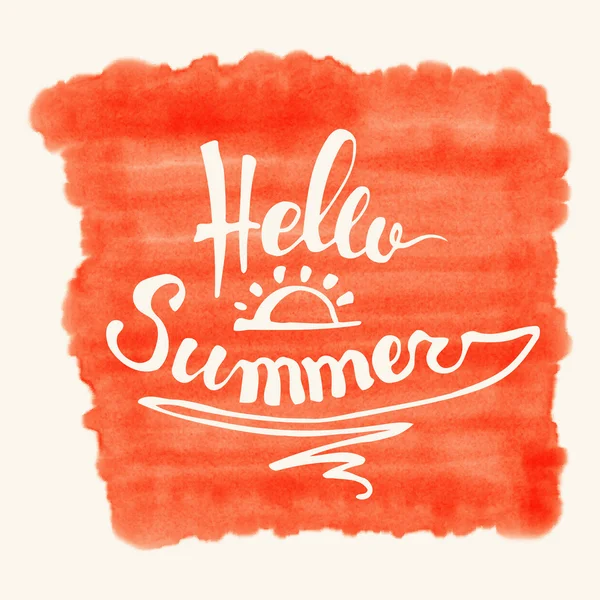 Aquarel watermeloenen en belettering Hallo zomer — Stockvector