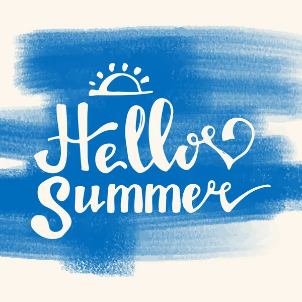 Watercolor  watermelons and lettering hello summer — Stock Vector