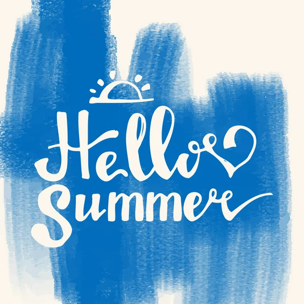 Watercolor  watermelons and lettering hello summer — Stock Vector