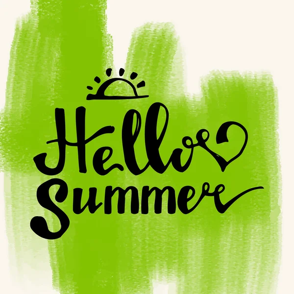 Melancias aquarela e lettering Olá verão — Vetor de Stock
