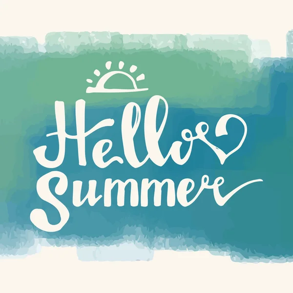 Акварельные арбузы и буквы "Привет лето" — стоковый вектор