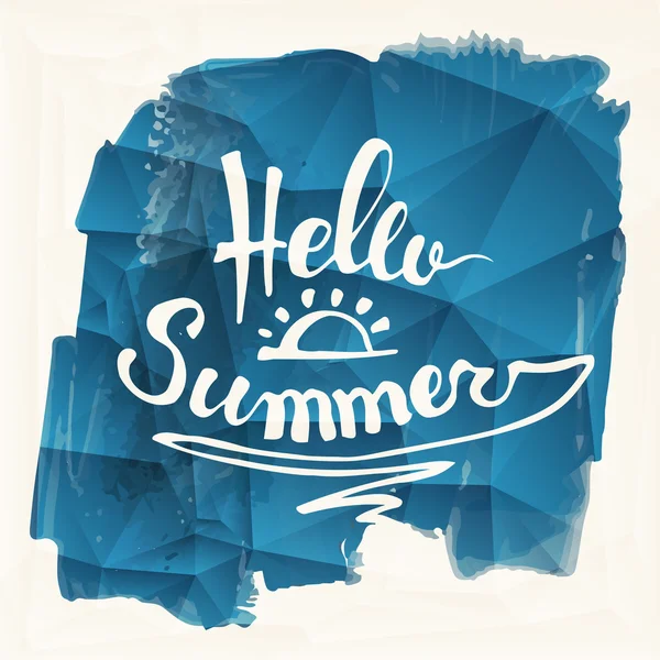 Aquarel watermeloenen en belettering Hallo zomer — Stockvector