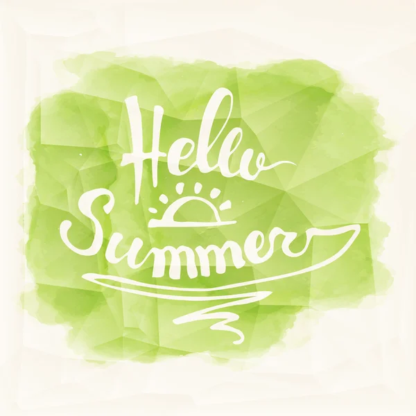Akvarel melouny a nápis Ahoj léto — Stockový vektor