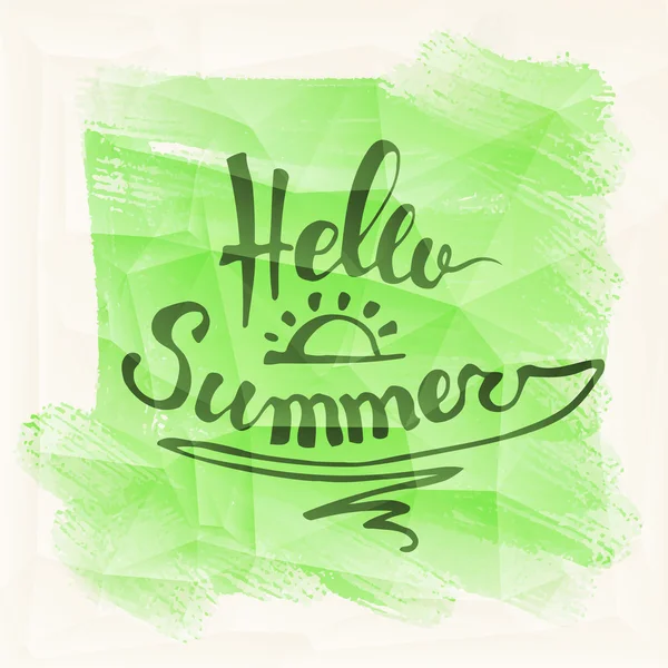 Aquarel watermeloenen en belettering Hallo zomer — Stockvector