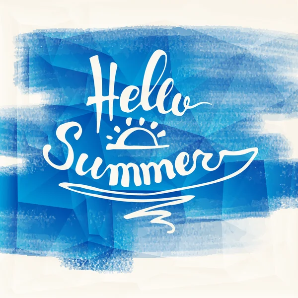 Watercolor watermelons and lettering hello summer — Stock Vector