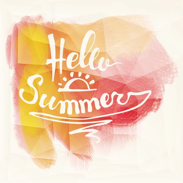 Melancias aquarela e lettering Olá verão —  Vetores de Stock