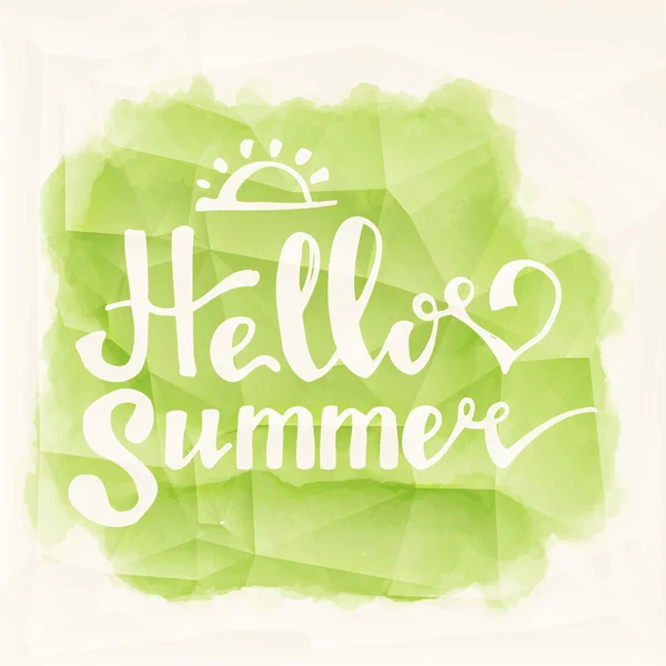 Aquarel watermeloenen en belettering Hallo zomer — Stockvector