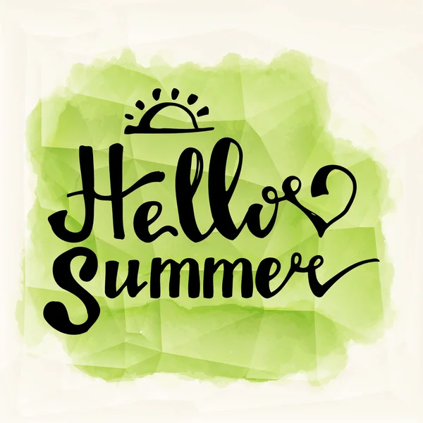 Aquarell Wassermelonen und Schriftzug hallo Sommer — Stockvektor