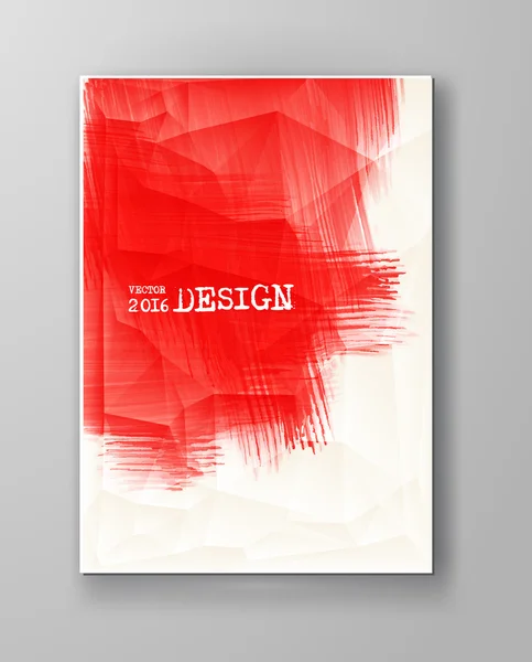 Vector grunge rödfärg brush strokes broschyr. — Stock vektor