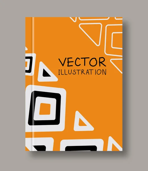 Geometrische ethnische abstrakte orangefarbene Flyer. — Stockvektor
