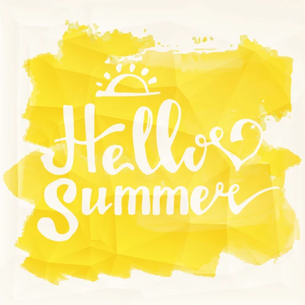 Akvarell görögdinnye és a betűk hello nyári — Stock Vector