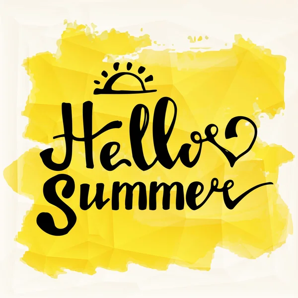 Aquarel watermeloenen en belettering Hallo zomer — Stockvector