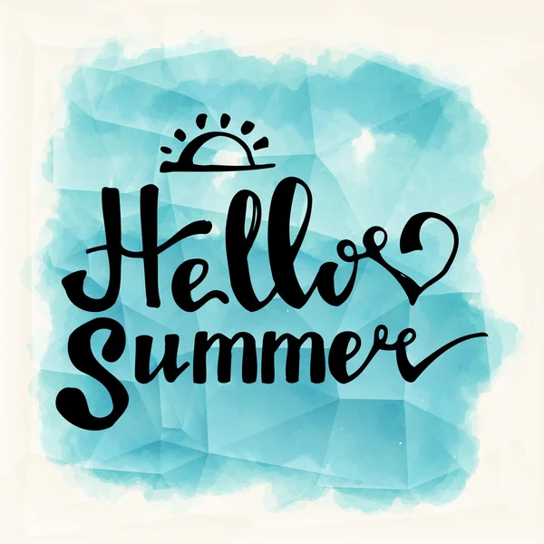 Aquarell Wassermelonen und Schriftzug hallo Sommer — Stockvektor