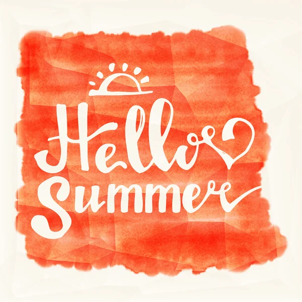 Akvarell vattenmeloner och bokstäver Hej sommar — Stock vektor