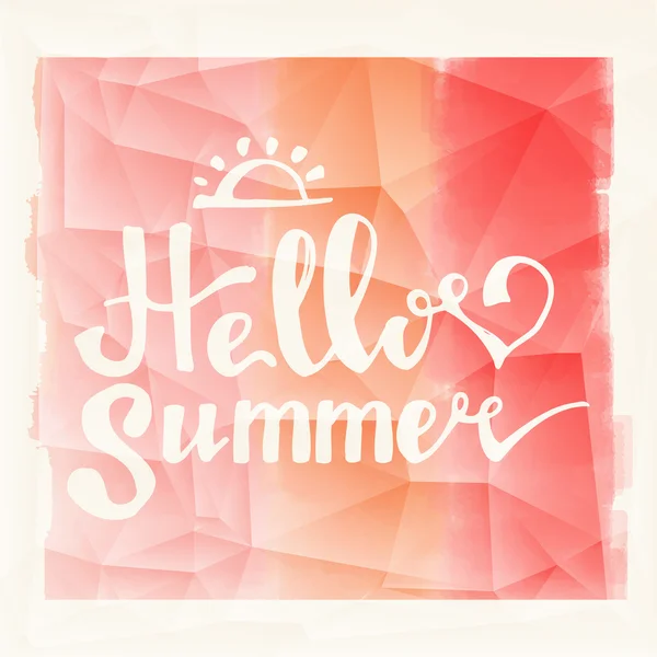 Akvarell görögdinnye és a betűk hello nyári — Stock Vector