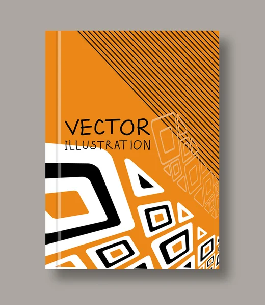 Geometrische ethnische abstrakte orangefarbene Flyer. — Stockvektor