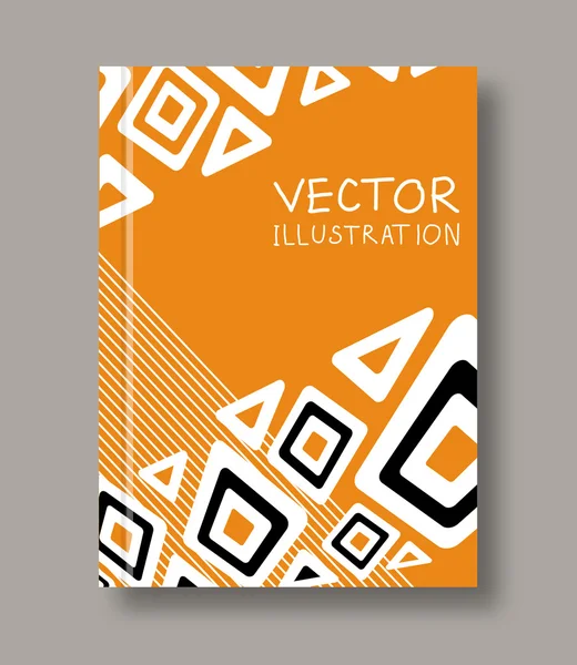 Geometriska etniska abstrakt orange flyers. — Stock vektor