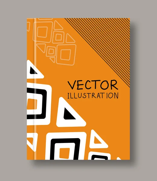 Folletos geométricos étnicos abstractos naranja . — Vector de stock