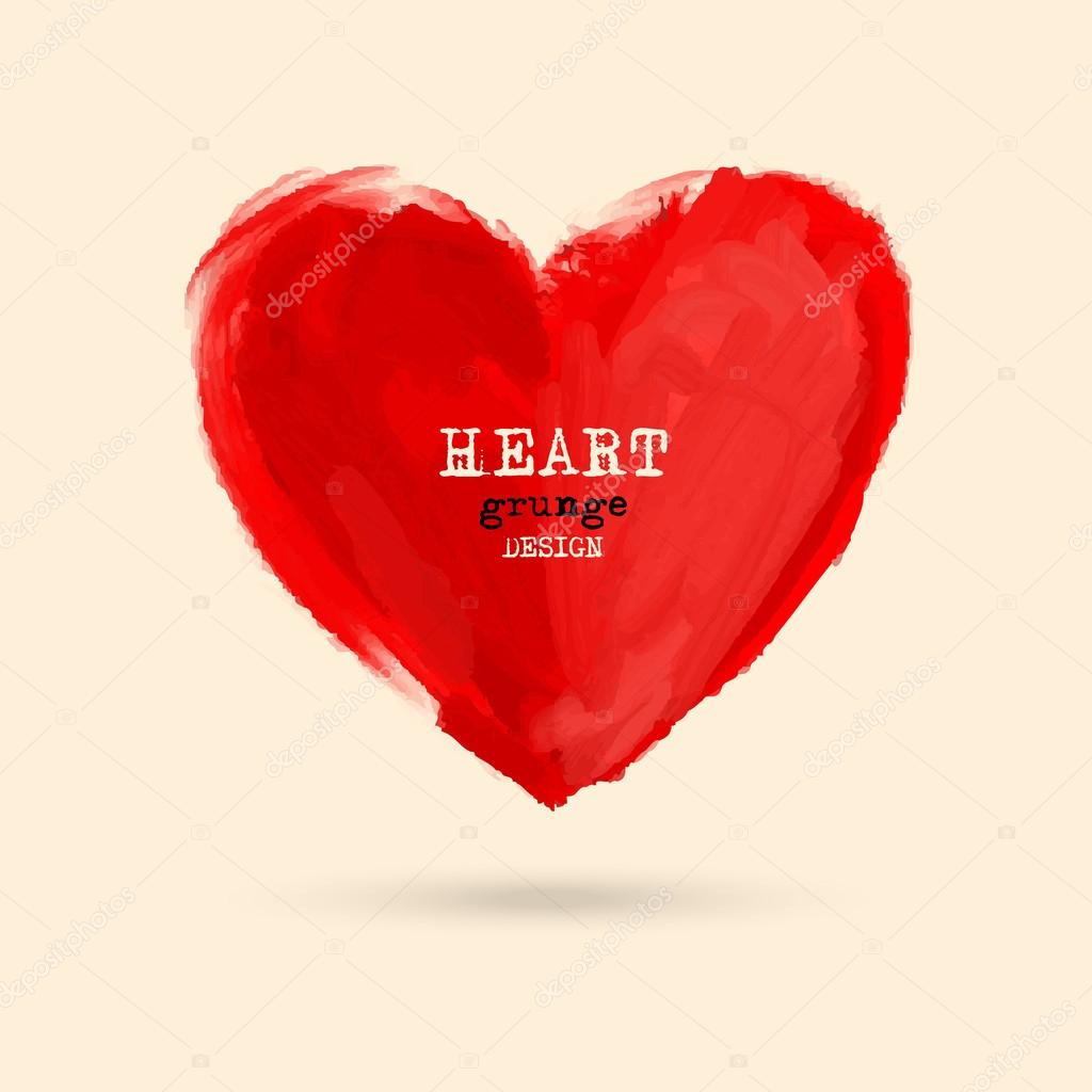 Abstract Heart design. Grunge stamps element. love Shapes for your decoration. Distressed symbols. Textured Valentine's Day signs.Vector illustration.