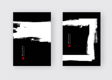 İki Grunge Flyer Şablonu. Broşür ya da Bayrak Tasarımı Şablonu. Soyut Modern Arkaplan. Grunge Mavi ve Beyaz Sıkıntı DokusuName.