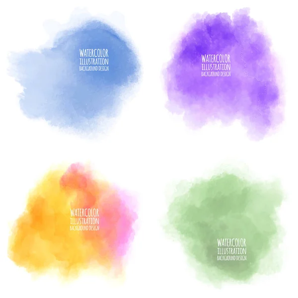Colors Watercolor Paint Stains Vector Backgrounds Set — Stock Vector