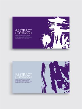 Beyaz arka planda mor, beyaz, gri, fırça darbesi. Japon tarzı. Grunge lekelerinin vektör illüstrasyonu