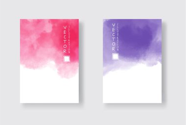 Parlak renkli vektör suluboya arkaplan seti. Soyut resimleme