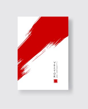 Grunge efektli soyut mürekkep fırçası afişleri. Vektör illüstrasyonu