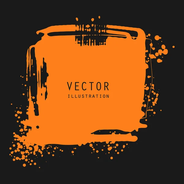 Векторные Брызги Капли Оранжевой Краски Различных Формах Капает Изолированы Черном — стоковый вектор