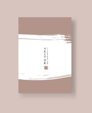 Grunge efektli soyut mürekkep fırçası afişleri. Vektör illüstrasyonu