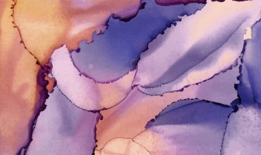 Alkol mürekkebi vektör dokusu pankartı. Akışkan mürekkep soyut arkaplan. Tasarımınız için sanat öğesi çizimi.