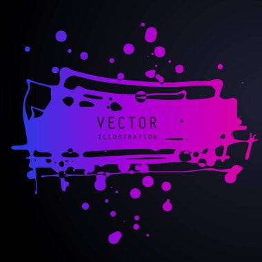 vektör sıçrama ve damlalar farklı şekillerde mürekkep boyası damlaları siyah üzerine damlalar