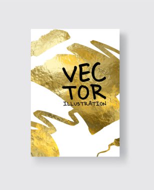 Broşürler, Uçanlar, Mobil Teknolojiler, Uygulamalar, Çevrimiçi Hizmetler, Typographic Amblemleri, Logo, Afişler ve Bilgiler için Vector White ve Gold Design Şablonları. Altın Soyut Modern Arkaplan.