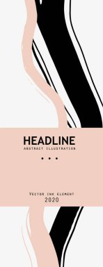 Beyaz arka planda siyah mürekkep fırçası darbesi. Japon tarzı. Grunge lekelerinin vektör illüstrasyonu