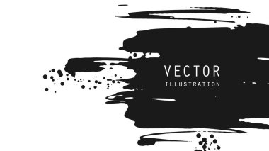 Grunge efektli soyut mürekkep fırçası afişleri. Japon tarzı. Vektör illüstrasyonu