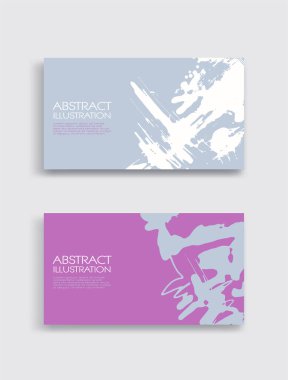 Beyaz arka planda pembe beyaz gri mürekkep fırça darbesi kartı. Japon tarzı. Grunge lekelerinin vektör illüstrasyonu