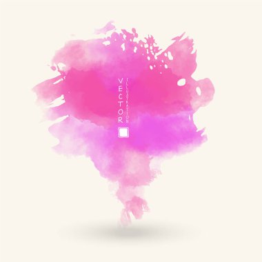 Web tasarımı için soyut pembe suluboya element. Vektör illüstrasyonu.