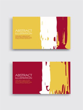 Beyaz arka planda kırmızı, beyaz, sarı, fırça darbesi. Japon tarzı. Grunge lekelerinin vektör illüstrasyonu