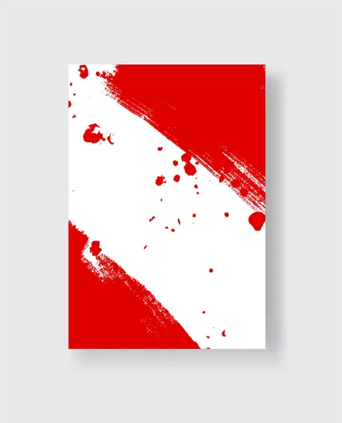 Roter Pinselstrich Auf Weißem Hintergrund Japanischer Stil Vektorillustration Von Grunge — Stockvektor