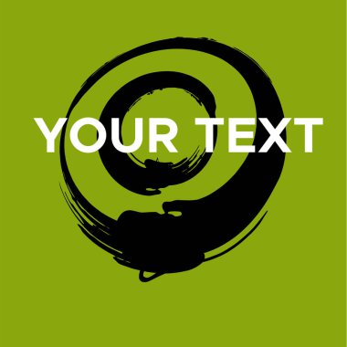 Yeşilde Vektör Yuvarlak Şekli. Siyah Çember Damgası. Simge, Logo, Sancak Tasarımı..