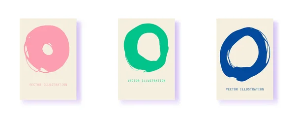 Készlete kreatív minimalista kézzel festett illusztrációk faldekoráció, képeslap, prospektus borító design. — Stock Vector