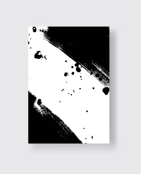 Coup Pinceau Encre Noire Sur Fond Blanc Style Japonais Illustration — Image vectorielle